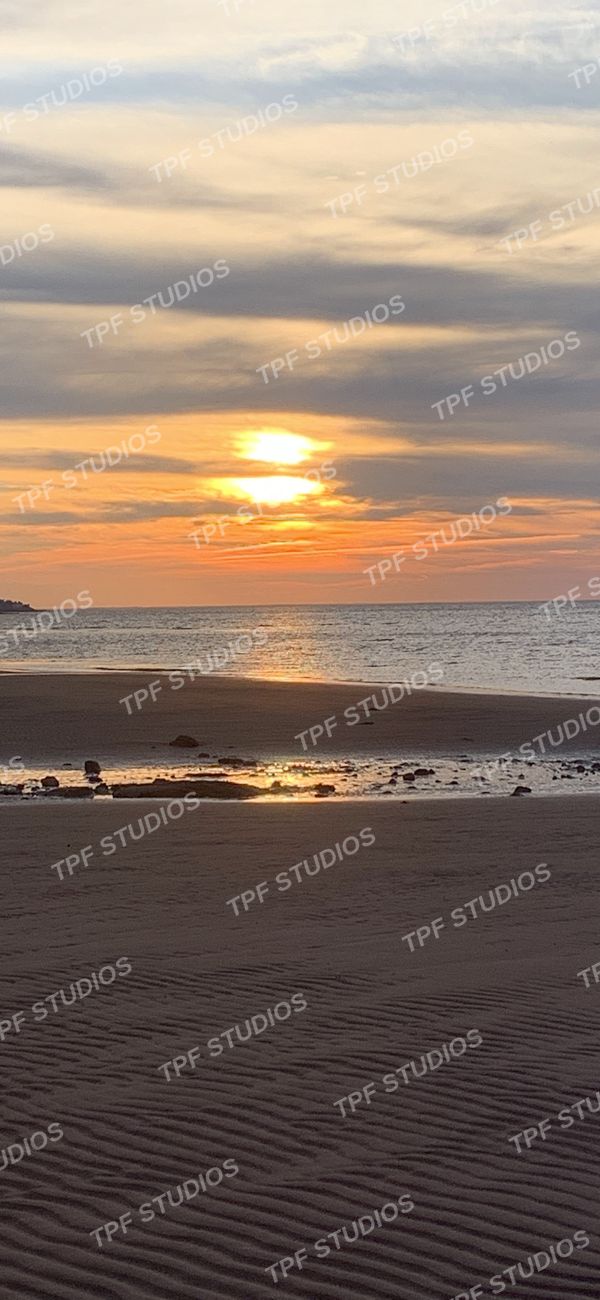 Sunset over tidal flats